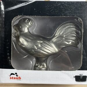 Staub Cocotte Cast Stainless Steel Rooster Decorative Knob for Pot Lid NEW